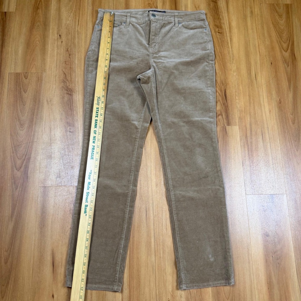 Lauren Ralph Lauren Tan Corduroy Straight Leg Pants Womens 14W Khaki Stretch - Picture 9 of 12